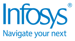 Infosys logo, horizontal version, on a transparent background