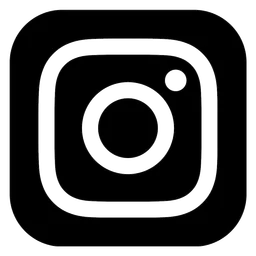 Instagram logo, black icon version, on a transparent background