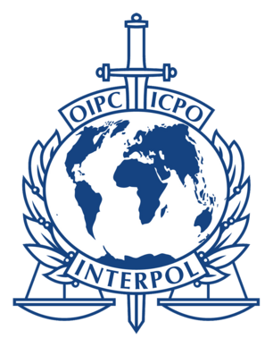 Interpol logo, horizontal version, on a transparent background