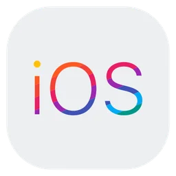 iOS logo, white icon version, on a transparent background