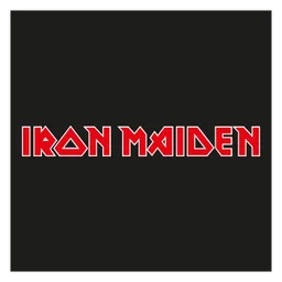 Iron Maiden logo, black icon version, on a transparent background
