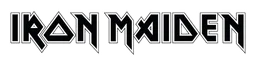 Iron Maiden logo, monochrome wordmark version, on a transparent background
