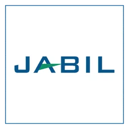 Jabil logo, white icon version, on a transparent background