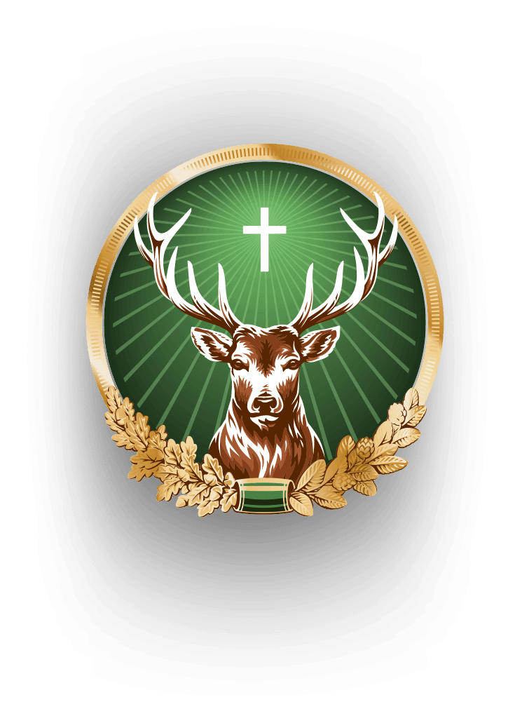 Jagermeister logo, horizontal version, on a transparent background