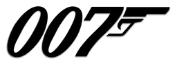 Logo da James Bond, versão logotipo preto, em fundo transparente