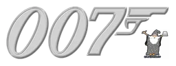 Logo da James Bond, versão logotipo monocromático, em fundo transparente