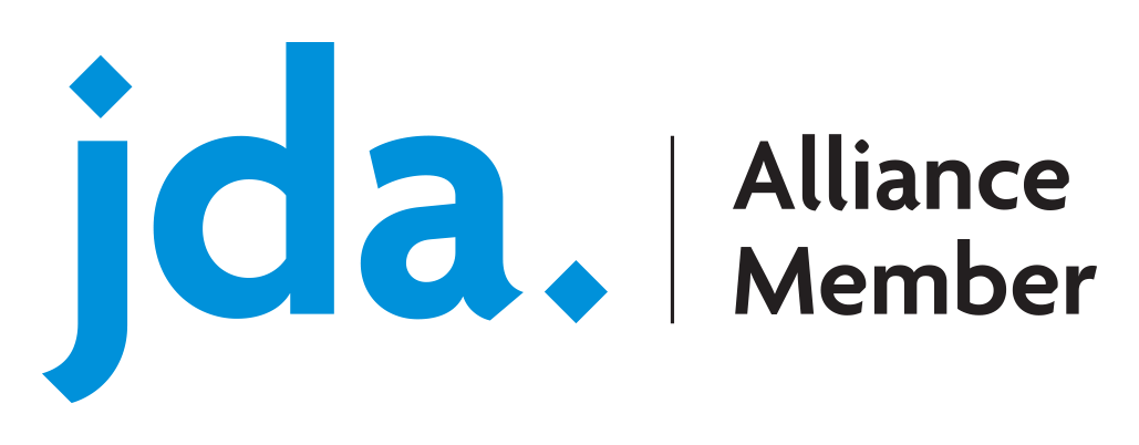 Jda logo on a transparent background