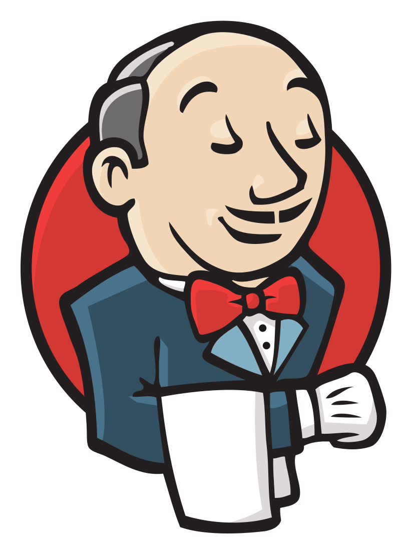 Jenkins logo, horizontal version, on a transparent background