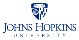 Johns Hopkins University logo, horizontal version, on a transparent background