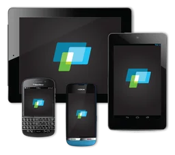Jquery Mobile logo, black icon version, on a transparent background