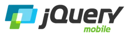 Jquery Mobile logo, wordmark version, on a transparent background