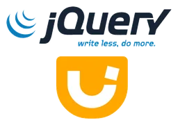 Jquery Ui logo, horizontal version, on a transparent background