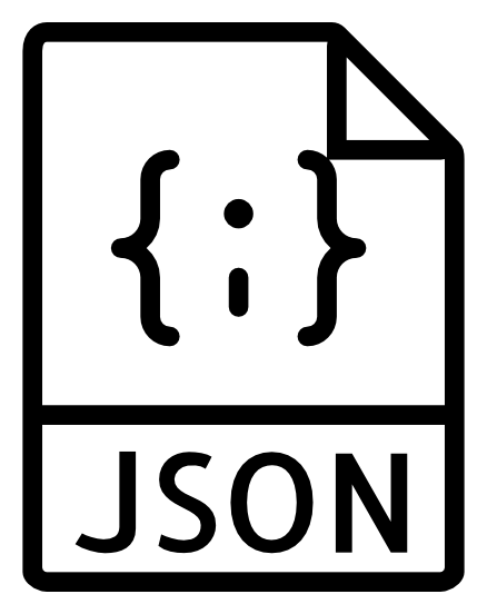 Json logo, black version, on a transparent background