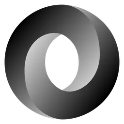 Json logo, monochrome icon version, on a transparent background