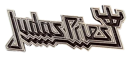 Judas Priest logo, monochrome wordmark version, on a transparent background