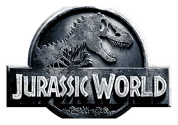 Jurassic World logo, monochrome version, on a transparent background