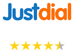 Justdial logo, horizontal version, on a transparent background