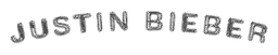 Justin Bieber logo, monochrome wordmark version, on a transparent background