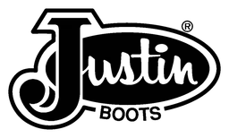 Justin Boots logo, black version, on a transparent background