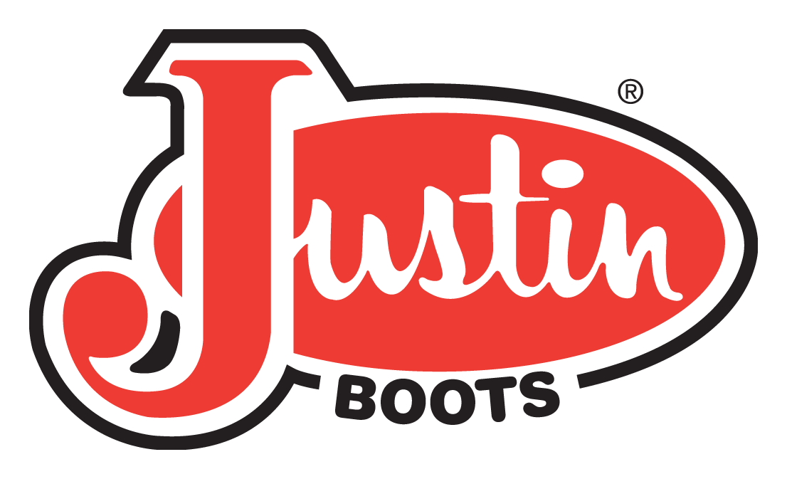 Justin Boots logo on a transparent background