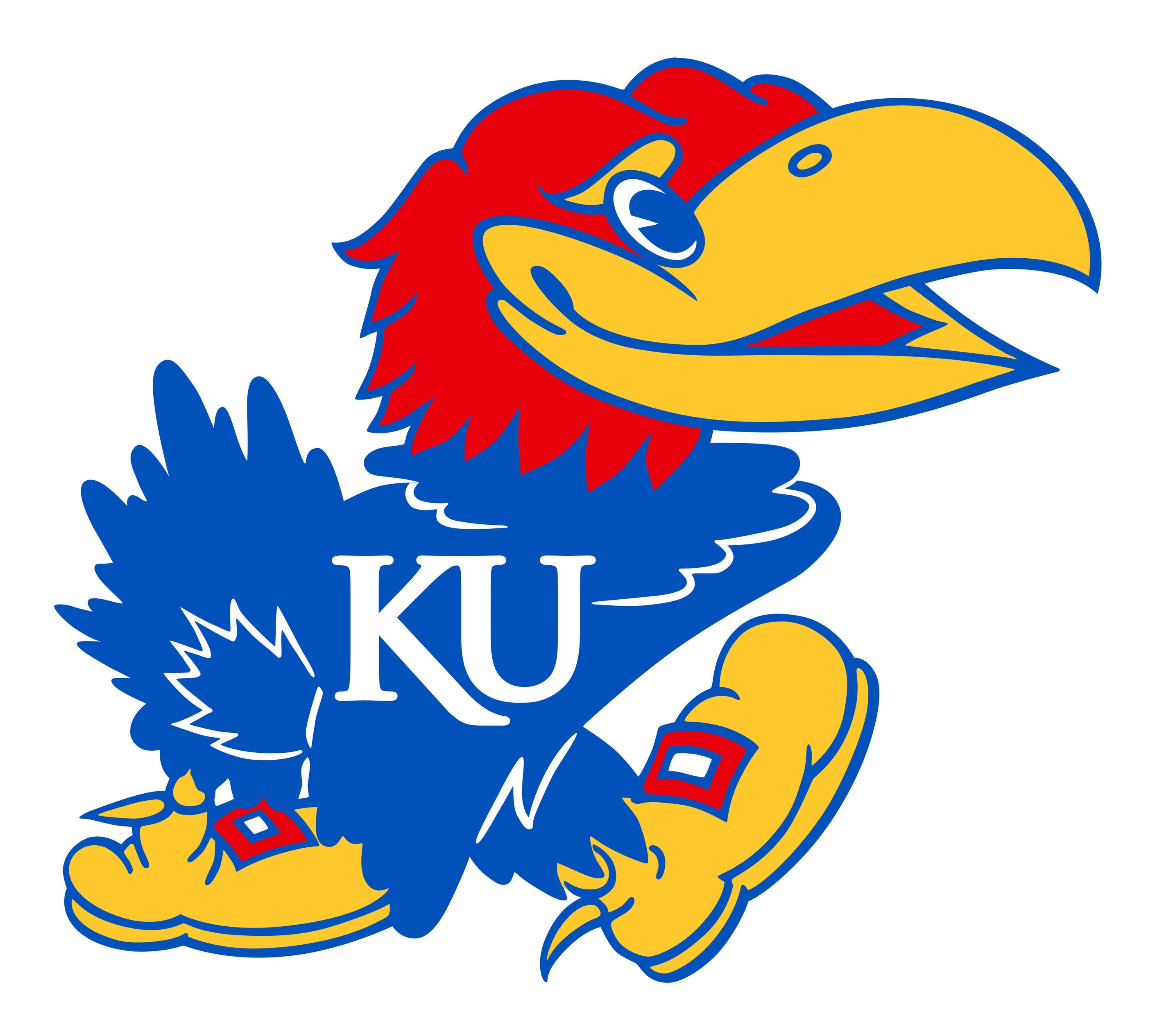 Kansas Jayhawks Logo auf transparentem Hintergrund
