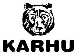 Karhu logo, black version, on a transparent background