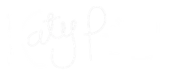 Katy Perry logo, white wordmark version, on a transparent background