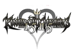 Kingdom Hearts logo, monochrome version, on a transparent background
