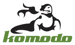 Komodo logo, horizontal version, on a transparent background
