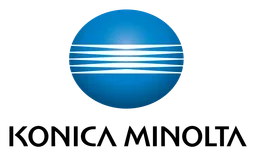 Konica Minolta logo, horizontal version, on a transparent background