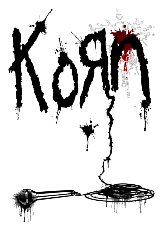 Korn logo, black version, on a transparent background