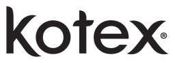 Kotex Logo, Variante Wortmarke schwarz, auf transparentem Hintergrund