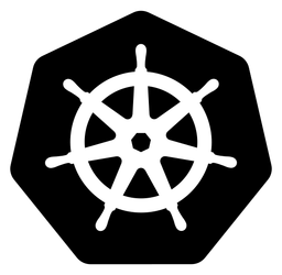Kubernets logo, black icon version, on a transparent background