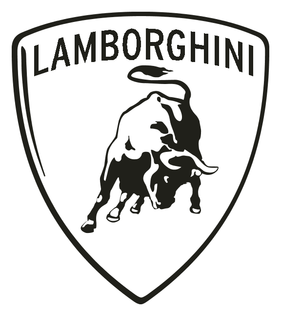 Lamborghini logo, monochrome icon version, on a transparent background