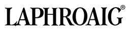 Logo da Laphroaig, versão logotipo preto, em fundo transparente