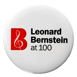 Leonard Bernstein logo, white icon version, on a transparent background