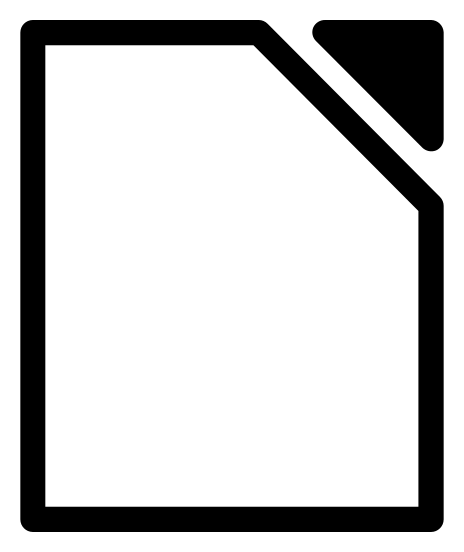 Libreoffice logo, black icon version, on a transparent background