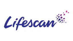 Lifescan logo, white version, on a transparent background