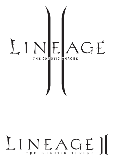 Lineage 2 logo, black version, on a transparent background