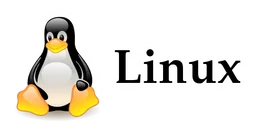 Linux logo, horizontal version, on a transparent background