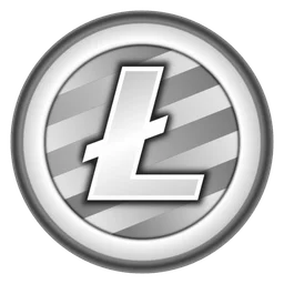 Litecoin logo, monochrome icon version, on a transparent background