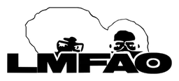 Lmfao Logo, Variante schwarz, auf transparentem Hintergrund