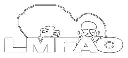 Lmfao Logo, Variante weiß, auf transparentem Hintergrund