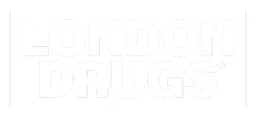 London Drugs logo, white version, on a transparent background