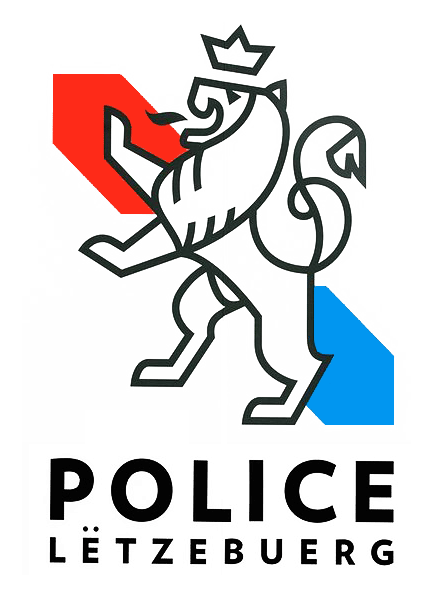 Luxemburger Police logo, horizontal version, on a transparent background