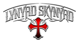 Lynyrd Skynyrd logo, monochrome version, on a transparent background