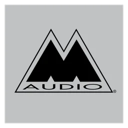 M Audio logo, monochrome icon version, on a transparent background