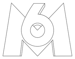 M6 logo, black version, on a transparent background