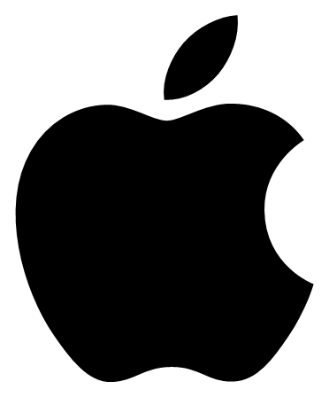 Mac logo, black icon version, on a transparent background