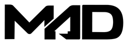 Mad Foot logo, black wordmark version, on a transparent background
